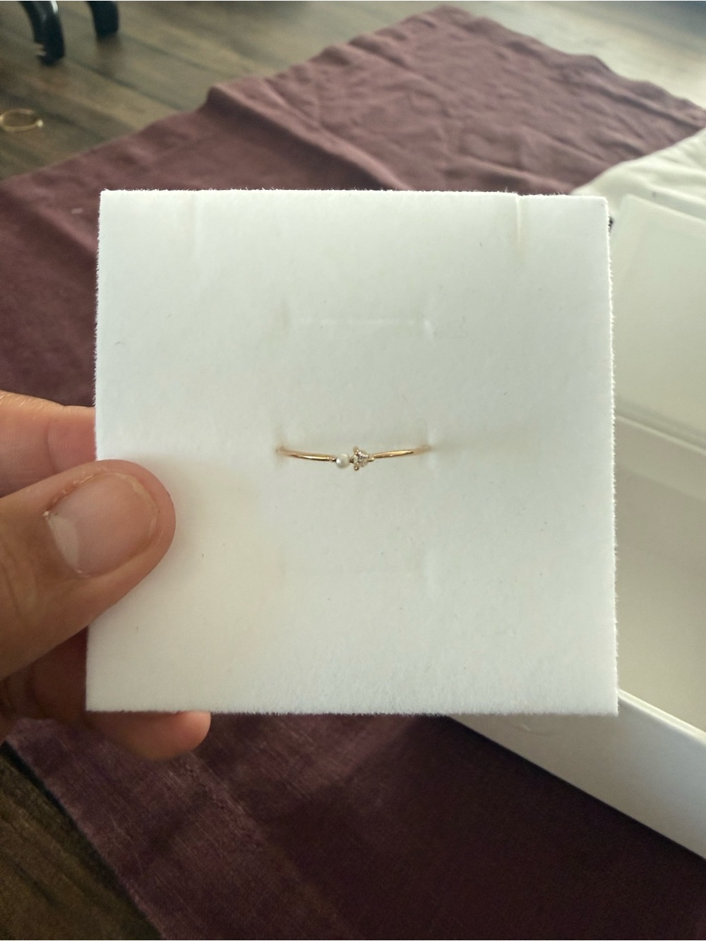 Catbird Dewdrop Ring Diamond and Pearl